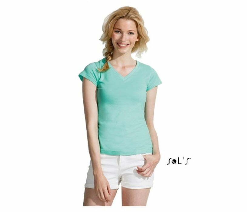 Γυναικείο T-shirt με λαιμοκοψή "V" - ΜΟΟΝ